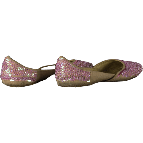 Pink Bedazzled Flats: View #1